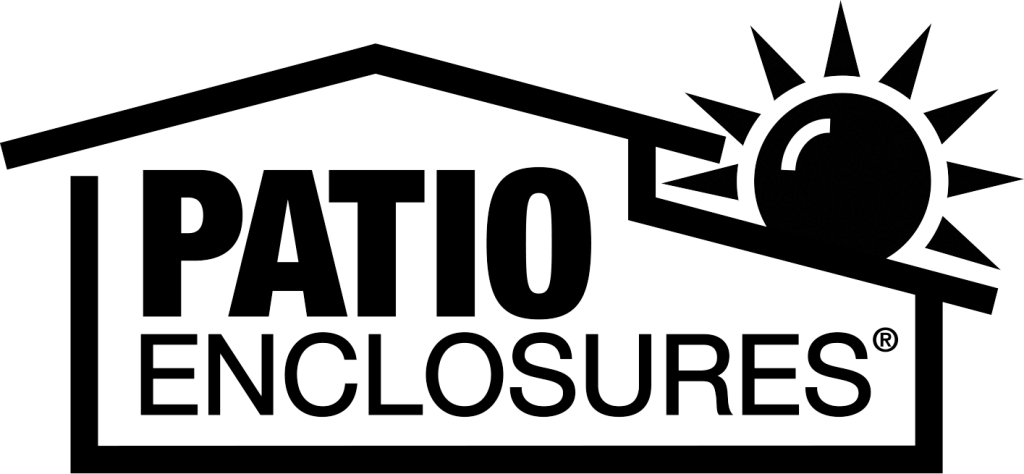 An all-black version of the Patio Enclosures logo