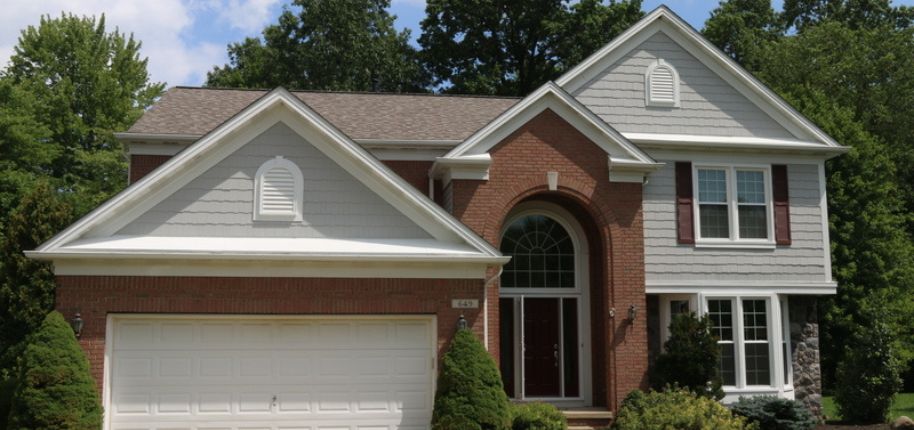 Beautiful brick-front home highlighting Great Day Improvements’ trusted home remodeling services available in and around Etna.
