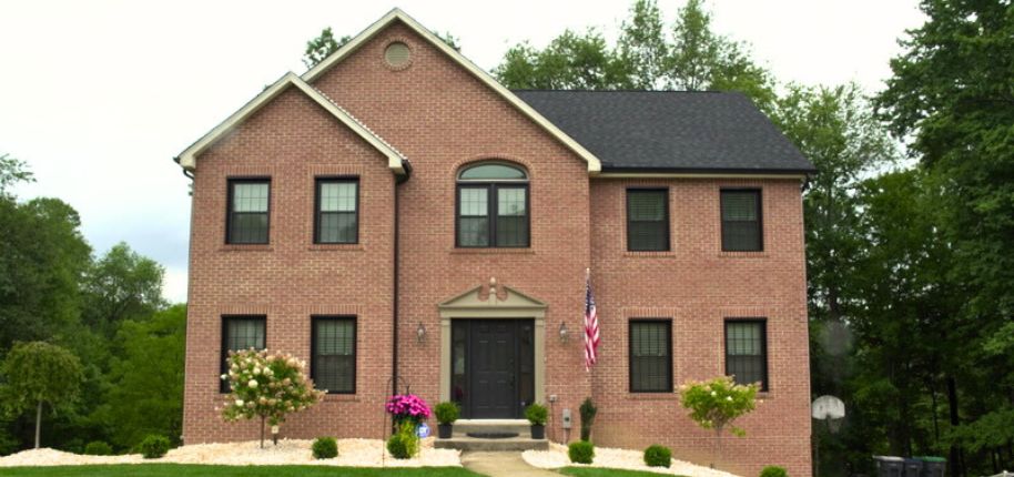 Elegant brick exterior demonstrating Great Day Improvements’ trusted home renovation services in and around Pickerington, enhancing comfort and curb appeal.