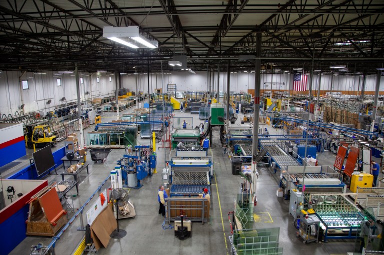 A wide angle shot of a Great Day Improvements factory.