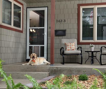 Great Day Improvements replaced this screen door to deliver durable, secure entry protection while preserving this home’s classic porch style.