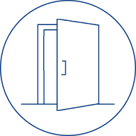 Line drawing of a door
