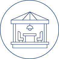 Line drawing of a sunroom