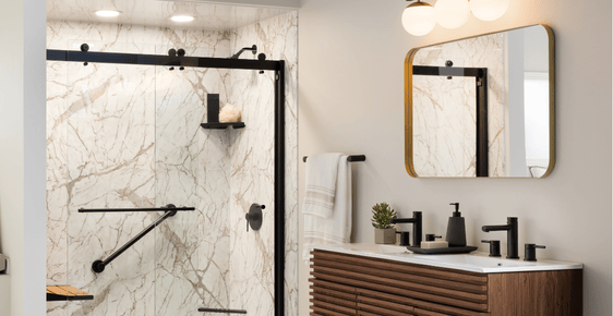 A beautiful shower remodel completed by The Bath Authority.