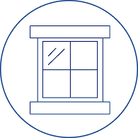 Line drawing of a window